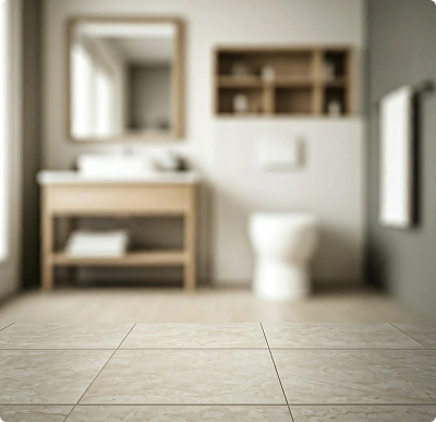 Slip-resistant porcelain bathroom floor tiles