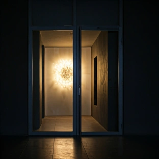 Elegant glass door for modern interior design