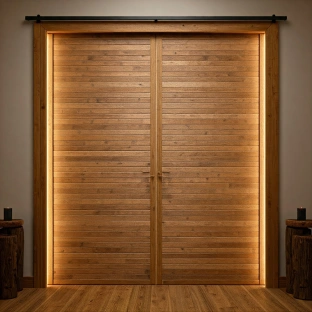 Modern sliding door for space-saving interior design