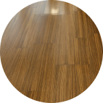 Resilient vinyl flooring in a wood-look pattern