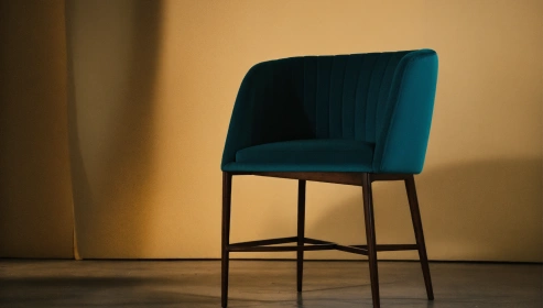   Arm Chair In Off Turquoise Colour