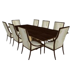 Modern 8-seater dining table with chairs, ideal for family dining or gatherings