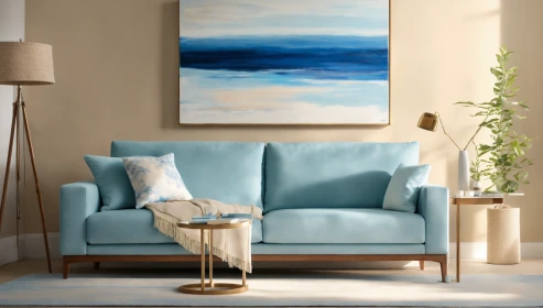  Elina Fabric 2 Seater Sofa In Sea sky Colour