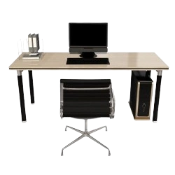 Modern computer table with storage and sleek design