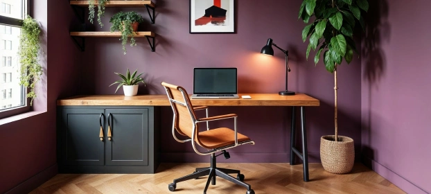  Computer Table in Leon Teak Finish With Storage