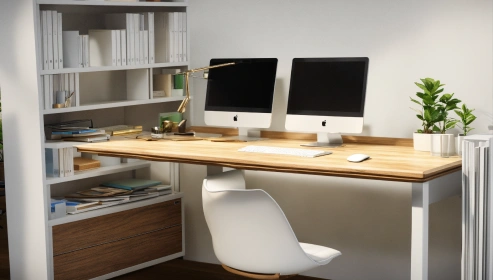  Troy Writing Table in White & Oak Finish