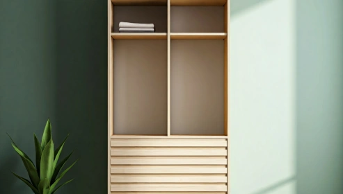 Freestanding almirah used for clothing or household storage