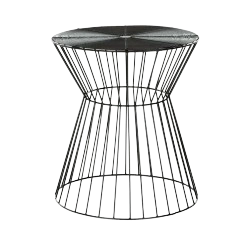 Durable metal bedside table with modern design