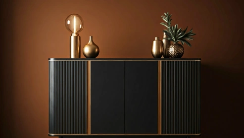 Cupboard with internal shelves and sliding doors