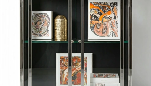 Elegant display case made from wood, metal, or glass