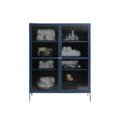 Stylish metal display cabinet for home storage