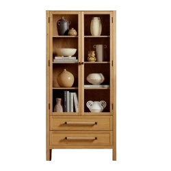 Elegant wooden display cabinet for home storage