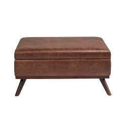Modern square ottoman with storage for living room.