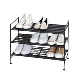 Stackable shoe rack for space-saving shoe storage