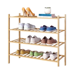Wooden shoe rack for organized footwear storage