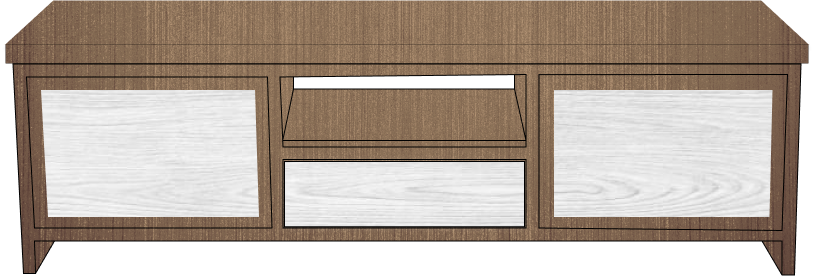 Smooth matte laminate TV unit in a modern living room