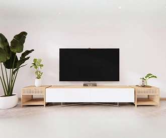 Minimalist TV unit with a simple, uncluttered design