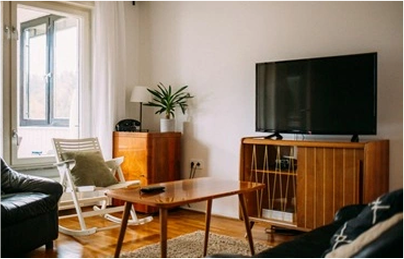Luxurious modern TV unit with sophisticated details
