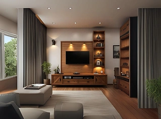 Traditional TV unit blending timeless design with functional elements