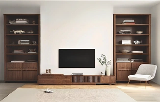 Victorian-inspired traditional TV unit with curved details