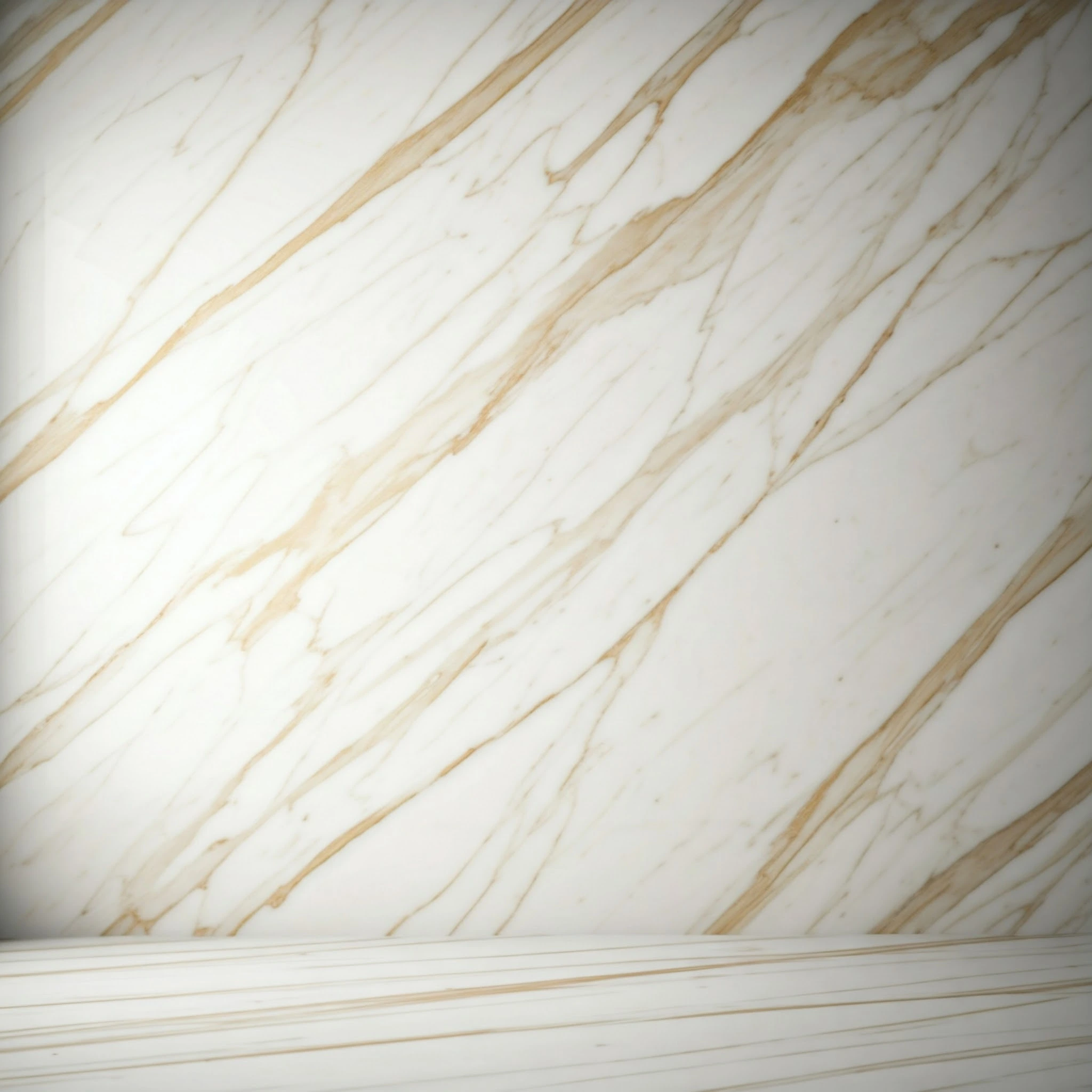 Polished marble slab on a wall, showing natural veining